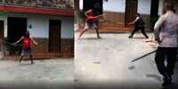 Viral Pria Gondrong Bersamurai Tantang Duel Polisi