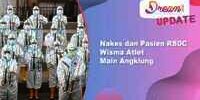 Nakes dan Pasien RSDC Wisma Atlet Main Angklung 