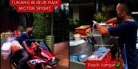 Viral Abang Bubur Ayam Jualan Pakai Motor Sport, Jadi Langganan Ibu-Ibu Kompleks