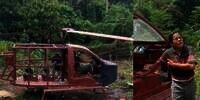 Mesin Motor Mio dan Body Mobil Espass, Kakek Tak Tamat SD Rakit Helikopter