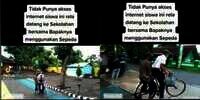 Tak Ada Akses Internet, Siswa Ini Rela ke Sekolah Naik Sepeda Bonceng Bapaknya