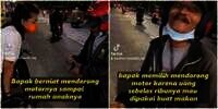 Iba Lihat Bapak Tuntun Motor Habis Bensin, Uangnya Ternyata Cuma Pas Buat Makan