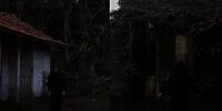 Bikin Merinding, Gadis Bergaun dan Berkerudung Hitam Berdiri dekat Rumah Terbengkalai Saat Senja