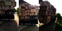Aksi Sopir Pikap Bawa Tumpukan Mebel Menggunung Bikin Syok, Netizen: Takut Terjatuh, Tak Bisa Bangkit Lagi