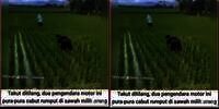 Pengendara Motor Ngeles Jadi Pencabut Rumput Sawah Lihat Razia Polisi, Endingnya Ngakak!