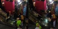 Detik-Detik Wanita Terjatuh di Eskalator, Jungkir Balik dan Terguling