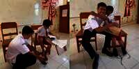 Haru, Aksi Pak Guru Belikan Sepatu Baru Buat Siswanya, Endingnya dapat Pelukan Hangat