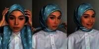 Tutorial Pakai Kerudung Segi Empat Satin, Simpel tapi Terkesan Mewah