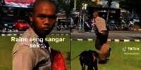 Kocak! Polisi Pede Pasang Muka Sangar saat Latih Anjing, Ujungnya Malah Kabur