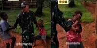 Momen Haru Bocah Papua Manangis karena Tak Rela Ditinggal Pulang Prajurit TNI yang Bertugas