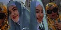 Viral! Emak-emak Ketemu Ukthi Kazakhstan Cantiknya bak Bidadari Turun ke Bumi saat di Mekah, Auto Ajak Foto-foto
