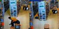 Rekaman CCTV Pria Tukar Sandal Butut dengan Sepatu Baru di Mall Pekanbaru