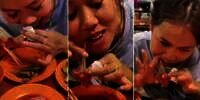 Cewek Lagi Asyik Makan di Restoran, Eh Makanannya Nyantol di Behel Giginya, Endingnya Tak Terduga Tapi Malunya Itu Lho
