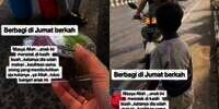 Bocah di Jalanan Tolak Pemberian Buah saat Jumat Berkah, Caranya Menolak dengan Halus Menyentuh Hati