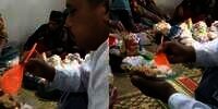 Agak Lain! Pria Ini Makan Pakai Alat Tak Biasa, Sekali Suap Auto Kenyang
