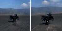 Viral! Penampakan Honda GL Pro 'Bonceng' PCX CBU Thailand Belah Lautan Pasir Gunung Bromo, Netizen: 'Mbah Gendong Cucunya'