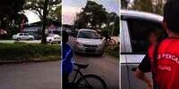 Semua Teman Naik Sepeda, Bocah Ini Setir Mobil Sendiri Saat Main Bareng di Jalan Raya