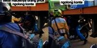 Aksi Nekat Pemotor Nyelip di Kolong Truk Kontainer Demi Hindari Macet, Nggak Ada Lawan!