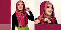 Foto Tutorial Pashmina `Two-Tone`