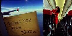 Pesan Cinta Pramugari AirAsia dari Pesawat