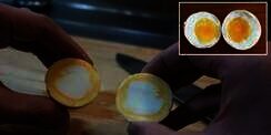Unik, Cara Membuat Kuning Telur Ada di Luar