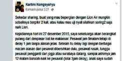 Keluhan Penumpang Bertaruh Nyawa Terbang Dengan Lion Air