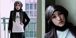 Tutorial Gaya Jilbab Unik Hanatajima x Uniqlo