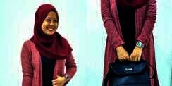 #HOTD: Hijab dan `Outer` Senada ala Vivin Nur