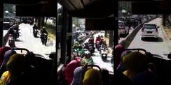 Kocak, Maju-Mundur Pelanggar Jalur Bus Transjakarta
