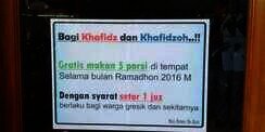 Setor 1 Juz, Warung Makan Gratiskan 5 Porsi Buka Puasa
