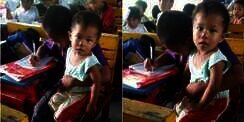 Haru! Bocah Miskin itu Tetap Sekolah Meski Sambil Asuh Adik