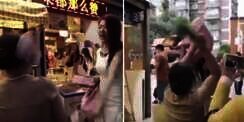 Serobot Antrean Emak-emak, Wanita Cantik Ditampar Sayuran