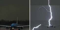 Detik-detik Mengerikan Pesawat Tersambar 2 Petir Sekaligus