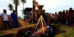 Pria 286 Kg Meninggal, Diangkat Backhoe Masuk Liang Lahad