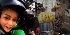 DJ Cantik Itu Naik Ojek, Dasteran Makan di Pinggir Jalan