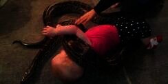 Piton 4 Meter Merayap di Kepala Si Bayi, Astaga Ayah Diam Saja