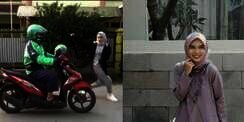 Aksi Hijaber Joget #KikiChallenge Pakai Ojol