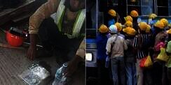 Kuli Bangunan Makan Nasi dengan Kuah Air Mineral Bikin Terenyuh