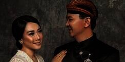 Gaya Ahok-Puput Tampil Serasi ala Pengantin Jawa