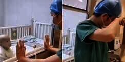 Ayah Menangis Lihat Anak Terjangkit Virus Corona Minta Peluk dari Ruang Isolasi