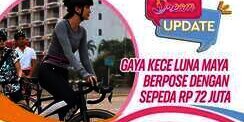 Gaya Kece Luna Maya Gowes Sepeda Rp72 Juta
