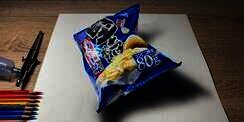 Seperti Nyata ! Bungkus Potato Chips Hanya Sebuah Lukisan