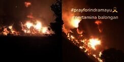 Video Detik-Detik Ledakan Hebat di Kilang Balongan, Warga Histeris Teriak Takbir