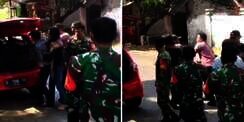 Nekat Tingkat Dewa, Pria Bertato Kejar Perwira TNI Sampai Depan Koramil