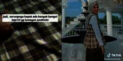 Haru Sekaligus Kagum, Baju Cantik Gadis Ini Dibuat dari Sarung Almarhum Ayah
