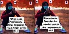 Keren, Video Polwan Tembak Sasaran Tepat Tanpa Lihat Langsung