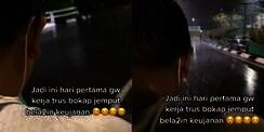 Momen Haru Ayah Bela-belain Jemput Putrinya pada Hari Pertama Kerja di Bawah Hujan Lebat