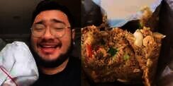 Pria Unboxing Nasi Goreng Seporsi Beratnya 1 Kg, Netizen Kaget dengan Harganya