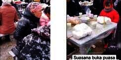 Suasana Buka Puasa di Xinjiang Cina, Makan di Tengah Salju