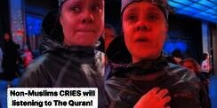 Reaksi Bule Pertama Kali Dengar Ayat Quran di Times Square New York, Menangis hingga Meminta Mushaf